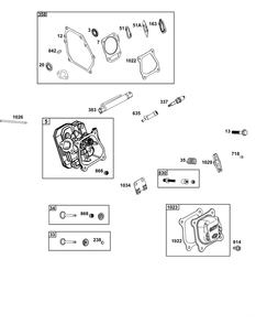 Cylinder Head Group Diagram and Parts List for 13U132-0003-G1 100000 - 19Z999 Briggs and Stratton Engine